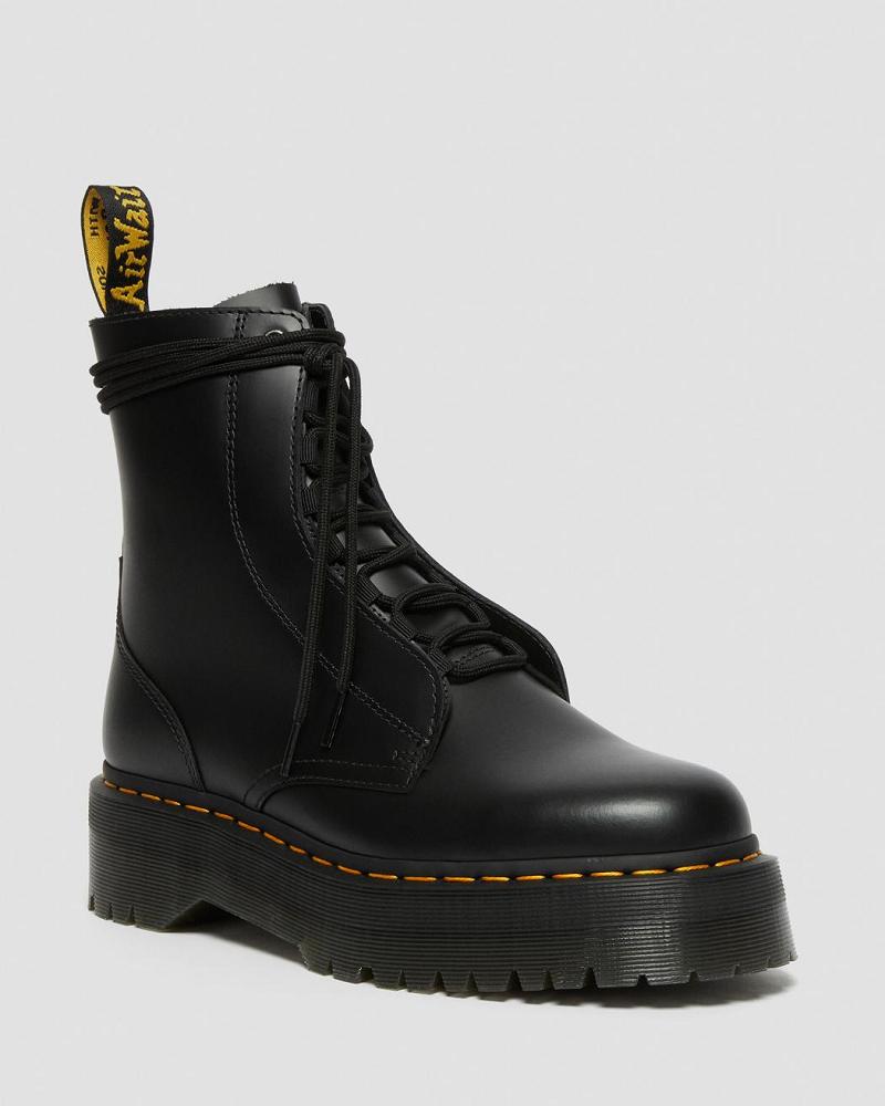 Botas Plataforma Dr Martens Jarrick Smooth Cuero Mujer Negros | MX 532QMA